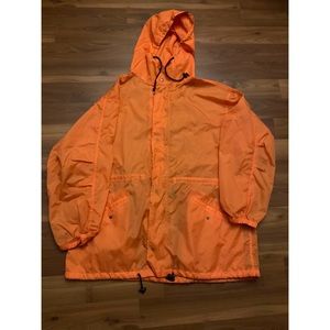 Orange rain jacket